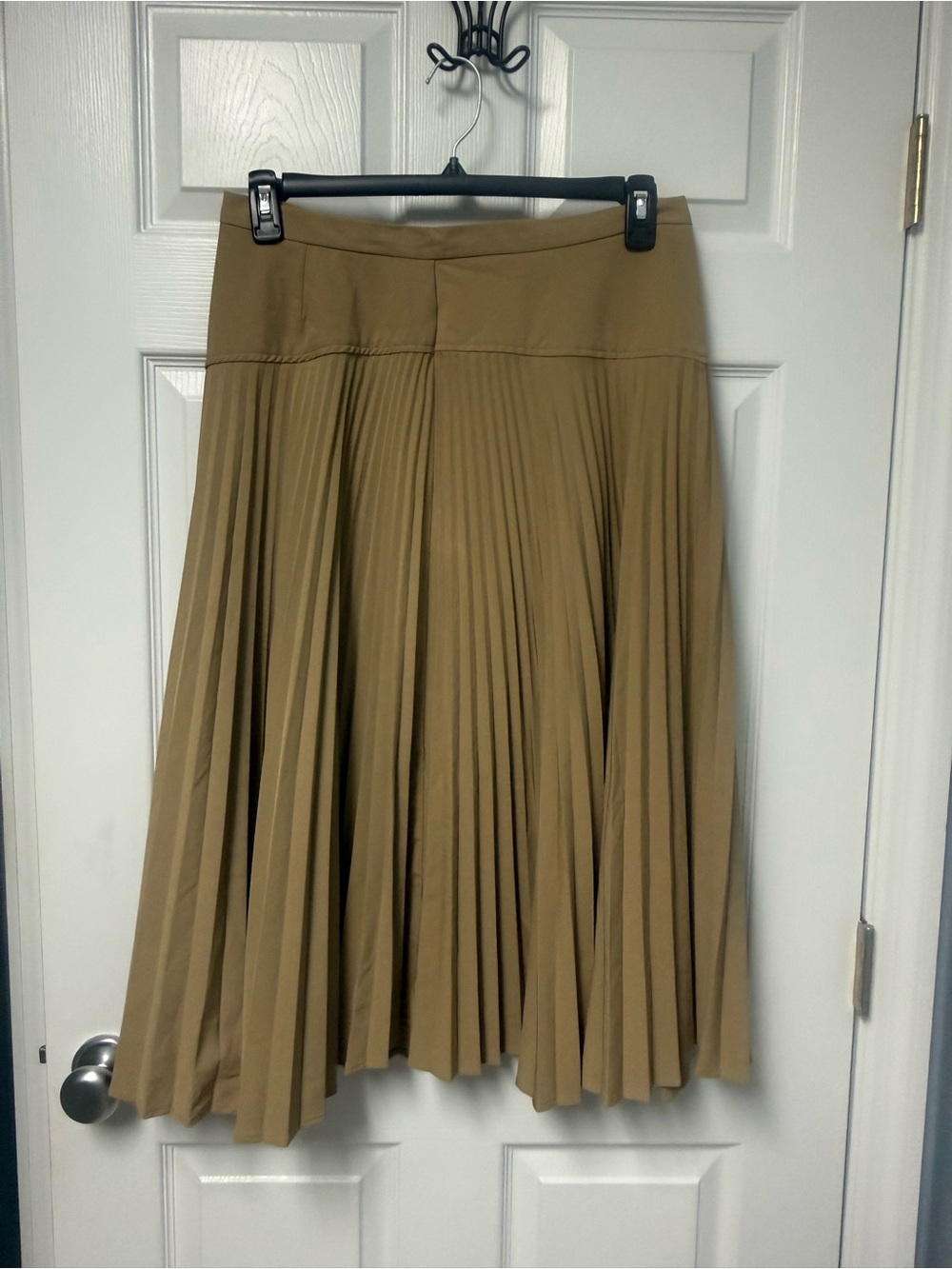 Grace Elements Pleated Midi Skirt in Khaki